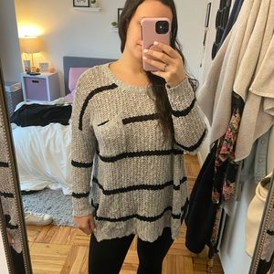 Black & grey striped comfy sweater